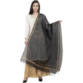 A R Silk Chanderi Piping Regular Dupatta Black Color Dupatta or Chunni | Grab2Buy