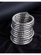 NVR Women Handmade Silver Plated Spiral Bangle | Grab2Buy