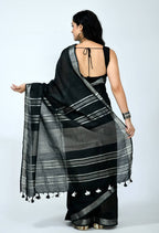 Mominos Fashion Moeza Bhagalpuri Handloom Silk Black Saree | Grab2Buy