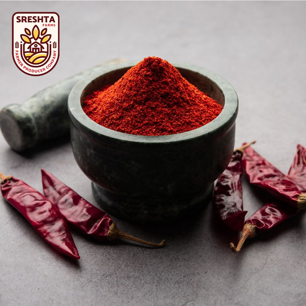 Sreshta Farms Natural Chilli Powder (Desi Mirapa Karam) | Grab2Buy