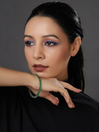 Green Stone Bangle- Ruby Raang | Grab2Buy
