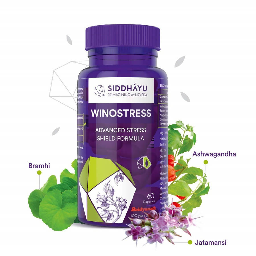 Siddhayu Ayurveda Winostress Advanced Stress Shield Formula Capsules | Grab2Buy