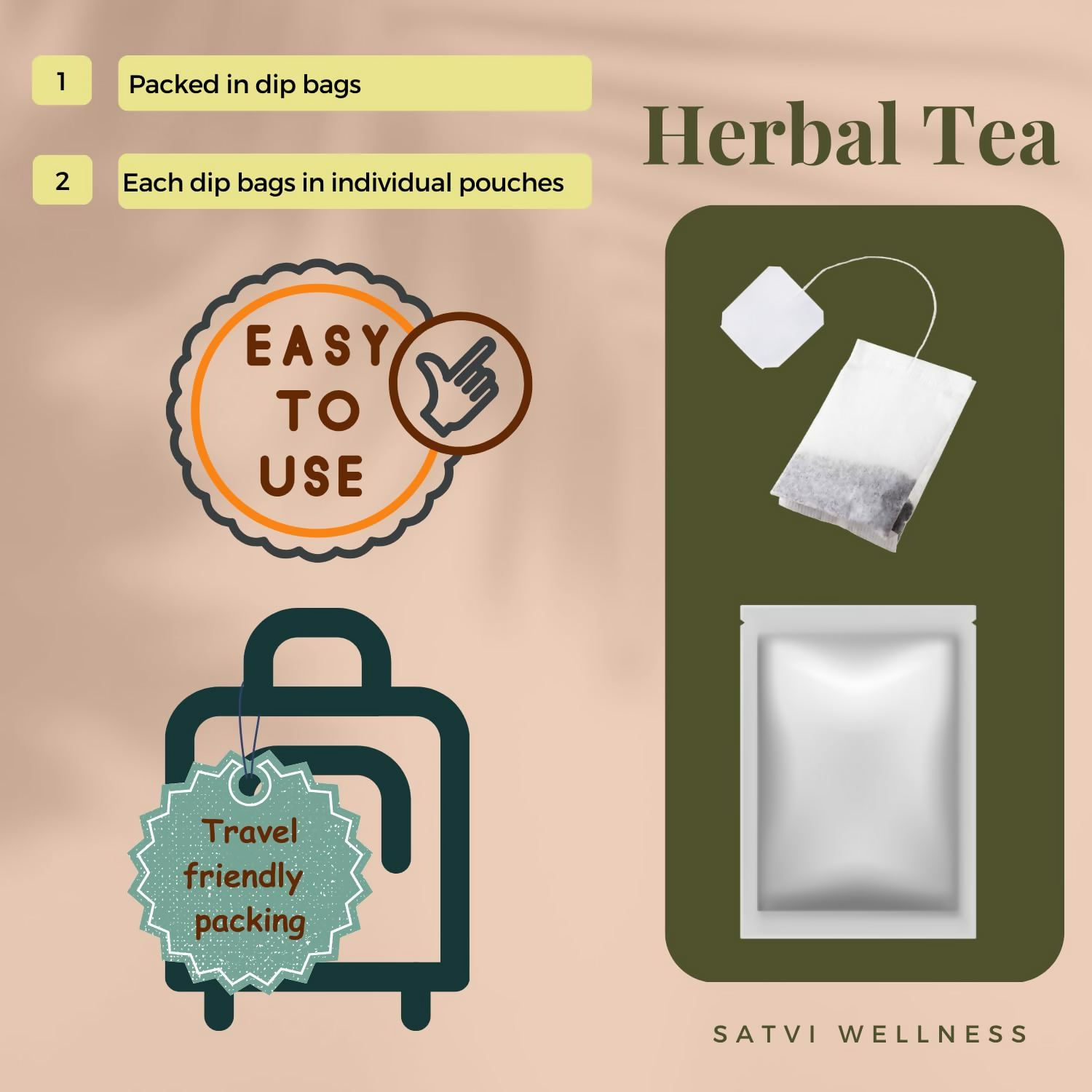 Satvi Wellness Punarnava Herbal Tea Bags | Grab2Buy