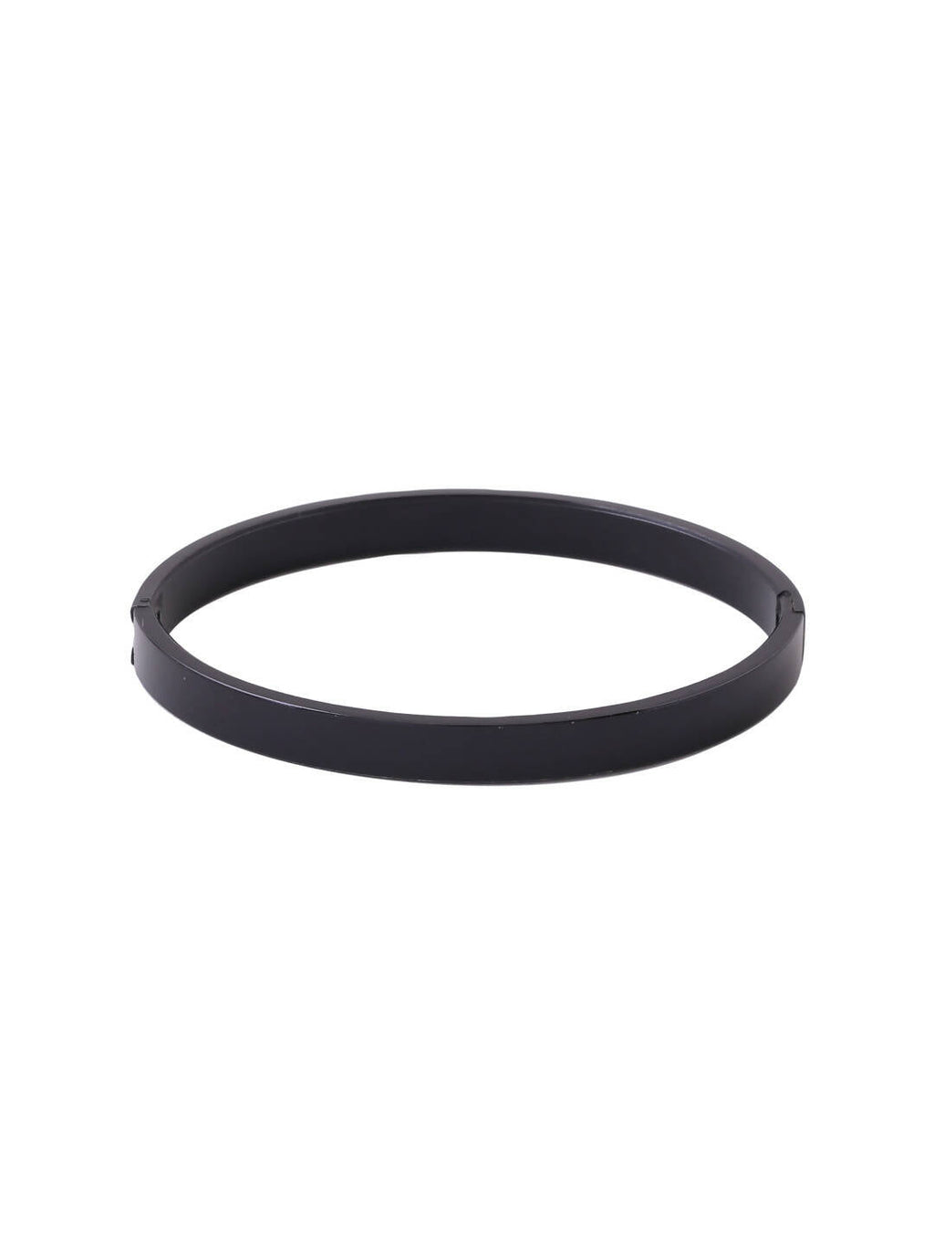 NVR Men's Black Metal Interlock Kada Bracelet | Grab2Buy