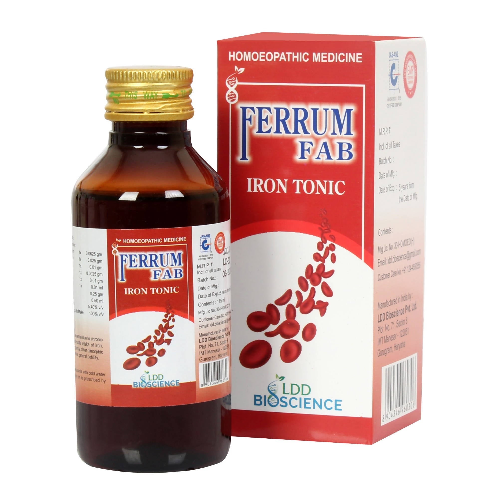 LDD Bioscience Homeopathy Ferrum Fab Iron Tonic | Grab2Buy