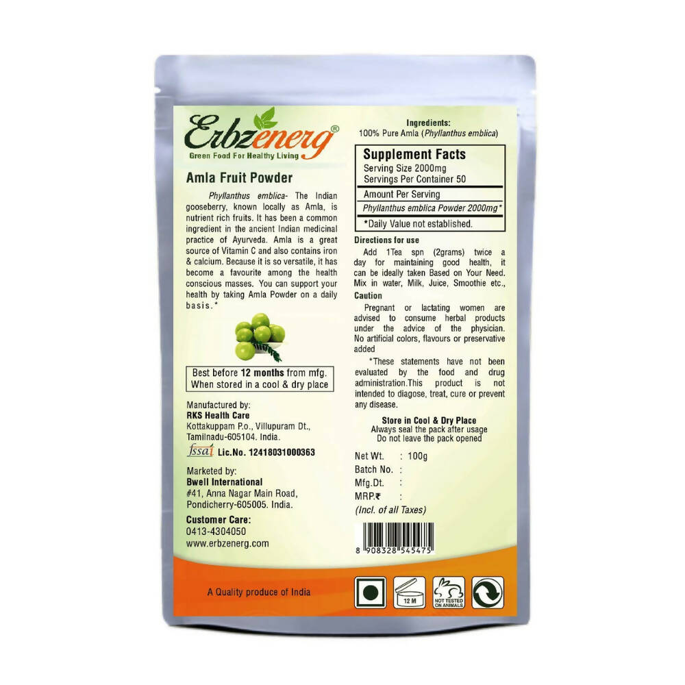 Erbzenerg Organic Amla Fruit Powder | Grab2Buy