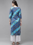 Yufta Blue Bandhani Kurta | Grab2Buy