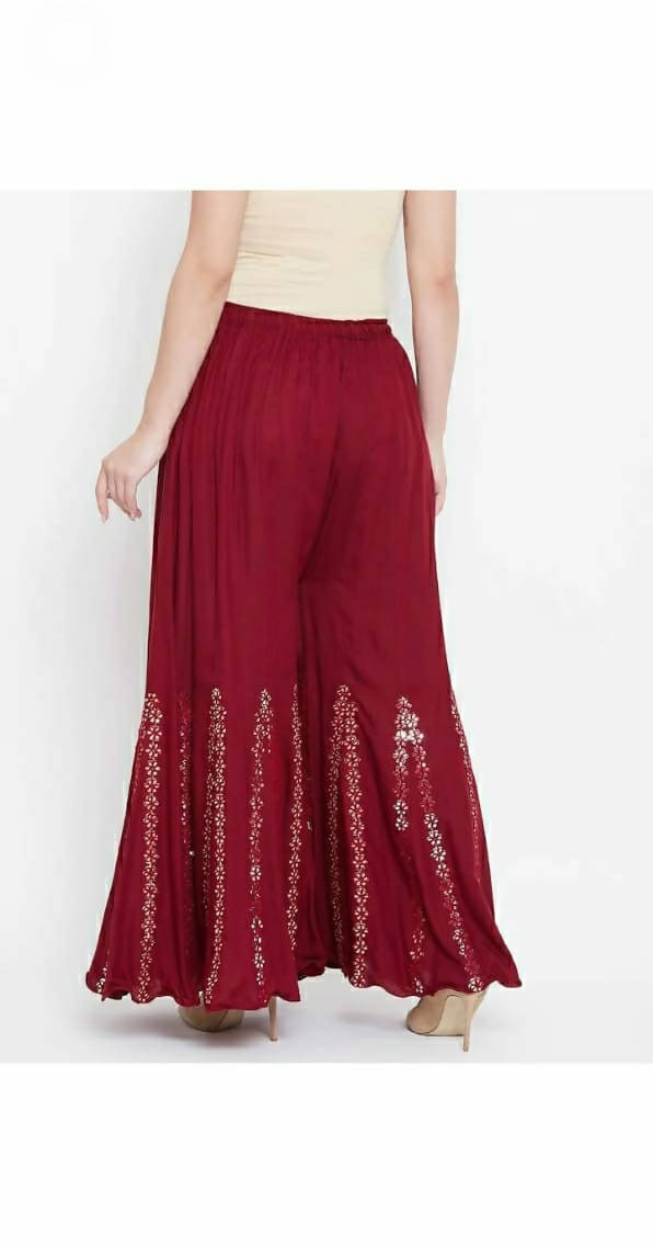 Mominos Fashion Maroon Mirror Palazzo | Grab2Buy