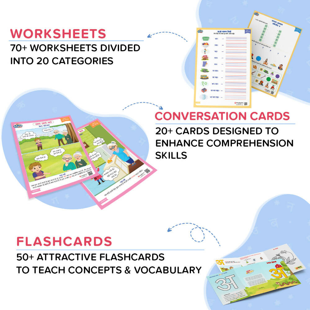 ClassMonitor Hindi Language Learning Kit with Free Mobile App for kids of Age 2.5-5.5 Years | Grab2Buy
