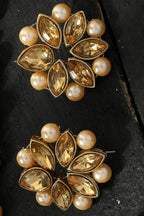 Mominos Fashion Johar Kamal Gold-Polished Brass Finish Kundan/Pearls Choker For Women (Golden) | Grab2Buy