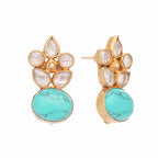 Nuyug 22K Gold Plated Turquoise Bloom Studs | Grab2Buy