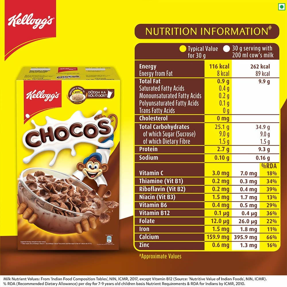 Kellogg's Chocos For Kids, Multigrain Energy, More Chocolatey, Kids Breakfast Cereal | Grab2Buy