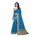 Vamika Blue Cotton Silk Weaving Saree (Anaya Blue) | Grab2Buy
