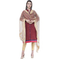 A R Silk Light Golden Color Flower Mirror Orgenza Cotton Dupattas and Chunnis | Grab2Buy