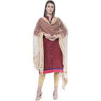 A R Silk Light Golden Color Flower Mirror Orgenza Cotton Dupattas and Chunnis | Grab2Buy