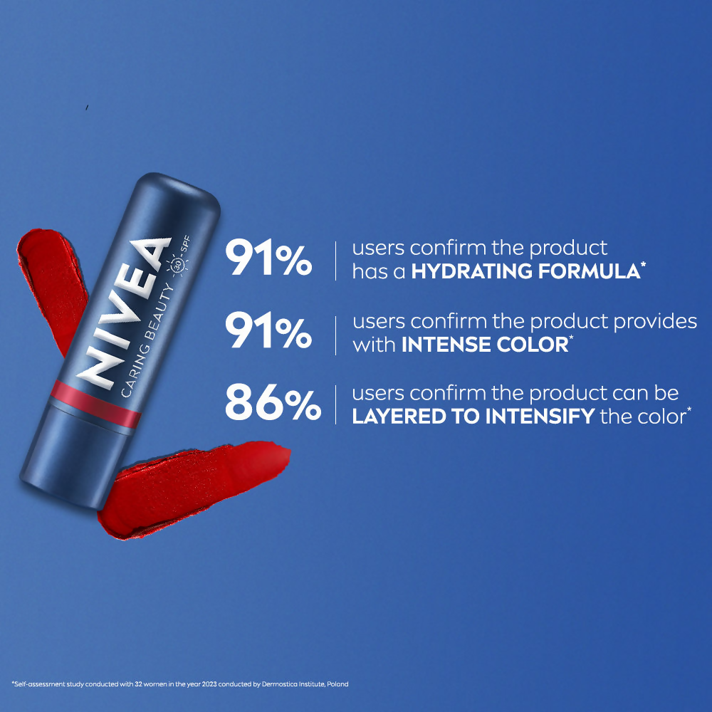 Nivea Lip Caring Beauty Red Lip Balm With SPF 30 - Red | Grab2Buy