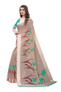 Vamika Brown Linen Satin Patta Saree (VANI CHIKU) | Grab2Buy