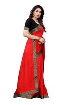 Vamika Red Dola Silk Border Saree (Kirti Red) | Grab2Buy