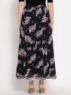 Myshka Women's Multi Georgette Na Na Printed Casual Skirt | Grab2Buy