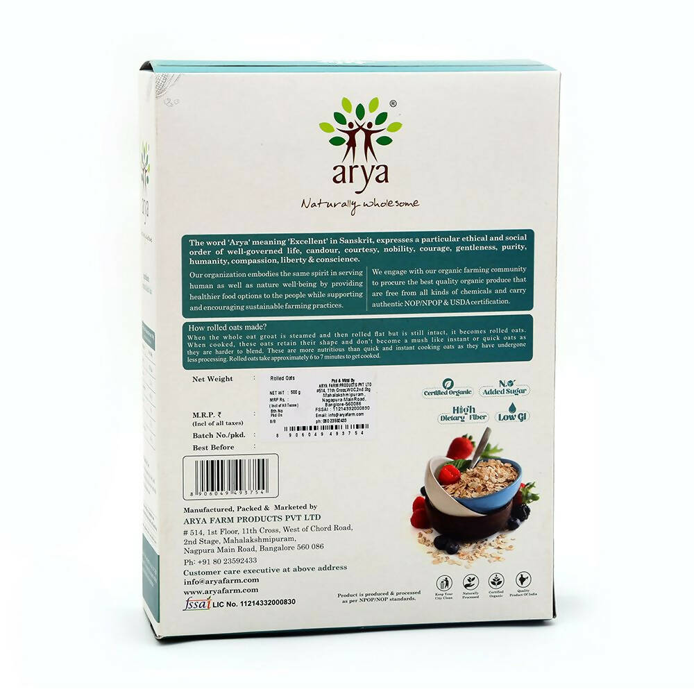 Arya Farm Organic Rolled Oats | Grab2Buy
