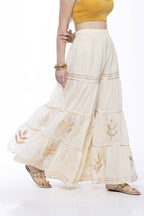 Mominos Fashion Cotton Off White Gotta Work Sharara | Grab2Buy