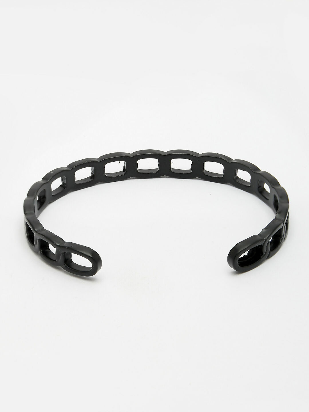NVR Men's Set of 2 Silver & Black Rhodium-Plated Metal Cuff Bracelet