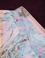 Shades Of Baby Pink And Cloud Blue Printed Chanderi Saree For Regular/Office Wear By Gayathri Reddy Designer Studio | Grab2Buy
