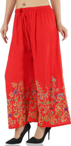 Mominos Fashion Red Floral Design Palazzo | Grab2Buy