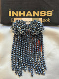 Inhanns Handmade Crystal Waterfall Earrings - Long - Navy Blue | Grab2Buy