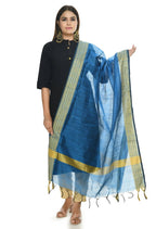 Mominos Fashion Blue Handloom Cotton Dupatta | Grab2Buy