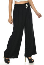 Mominos Fashion Moeza Reyon Cotton Black Chikan Work Palazzo | Grab2Buy