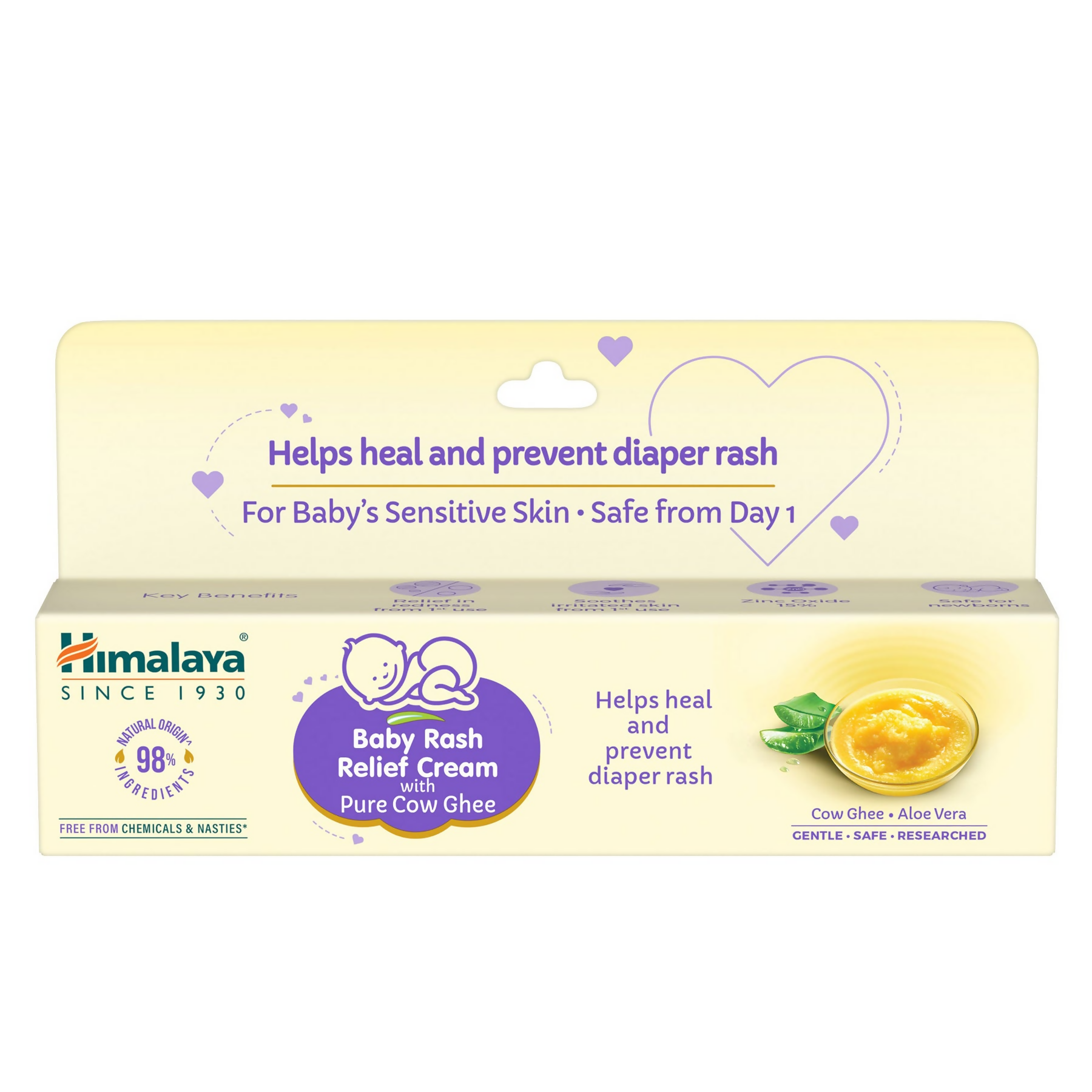 Himalaya Herbals Baby Rash Relief Cream with Pure Cow Ghee | Grab2Buy