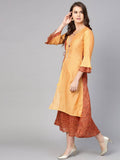 Yufta Orange And Brown A-line dress | Grab2Buy