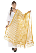 Mominos Fashion Golden Cotton Square Dupatta | Grab2Buy