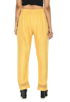 Mominos Fashion Moeza Reyon Cotton Golden Color Straight Work Palazzo | Grab2Buy