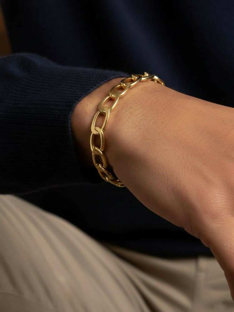 NVR Men's Gold Plated Cuff Bracelet | Grab2Buy