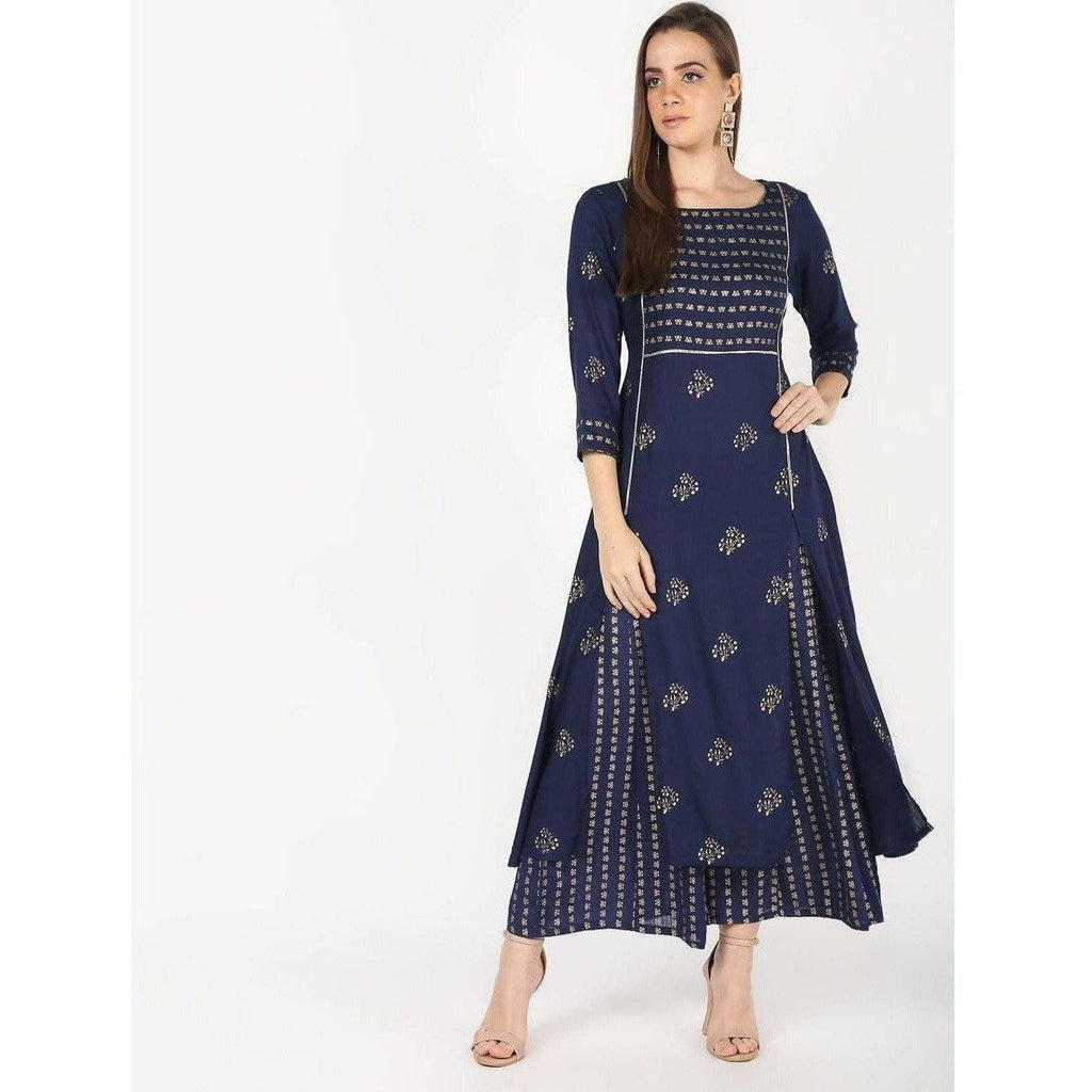 Cheera Women's Hand Block Print A-Line Kurta (CH042K) | Grab2Buy