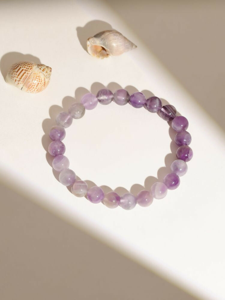 Purple Amethyst Beads Crystal Bracelet - Ruby Raang