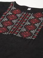 Yufta Women Black Yoke Design Thread Work Kurta with Trouser | Grab2Buy