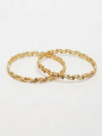 NVR Women Set of 2 Gold Plated CZ Stone Bangle | Grab2Buy