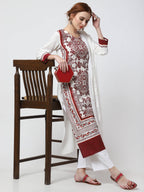 Cheera Kurta With Chikankari Palazzo & Embroidered Dupatta Set (CH092KPD) | Grab2Buy