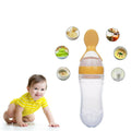 Safe-O-Kid Easy Set of 2 Squeezy Silicone Food Feeder Spoon (Soft Tip) Bottle- Yellow- 90mL | Grab2Buy