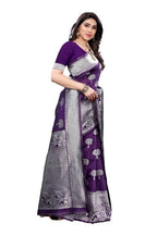 Vamika Banarasi Jacquard Weaving Purple Saree (AMEE PURPLE) | Grab2Buy
