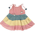Mhyssa Sleeveless Flared Frock With Tie Ups - Pink | Grab2Buy