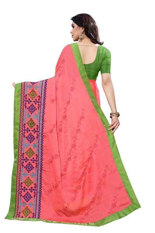 Vamika Peach Chiffon Emboridered Saree (SUIDHAGA PEACH) | Grab2Buy