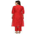 Lagi Women's Red Poly silk Straight Embroidred Kurta Pant (RO115B) | Grab2Buy