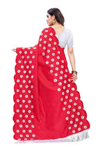 Vamika Zoya Silk Embroidered Red Saree (RAKHI RED) | Grab2Buy