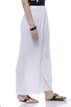 Mominos Fashion Rayon Cotton White Embroidery Chikan Palazzo | Grab2Buy