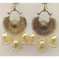 MS Fashion India Gold-Polished Bahubali Chandbali Jhumka Earrings | Grab2Buy