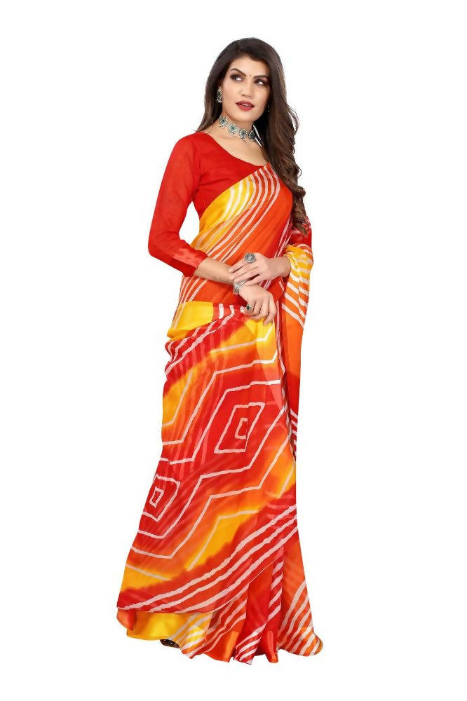 Vamika Red Linen Satin Border Saree | Grab2Buy